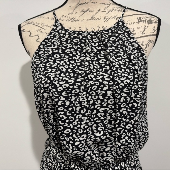 Altar’d State High Neck Sleeveless Mini Dress Black White Geometric Size Large - Picture 2 of 10